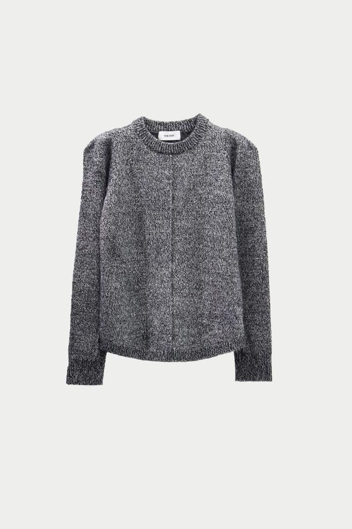 MACHATT ショルダーミックスニット ブラック