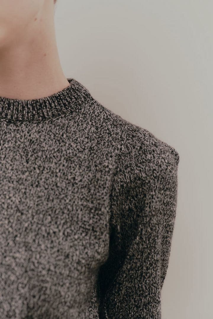 MACHATT ショルダーミックスニット ブラック