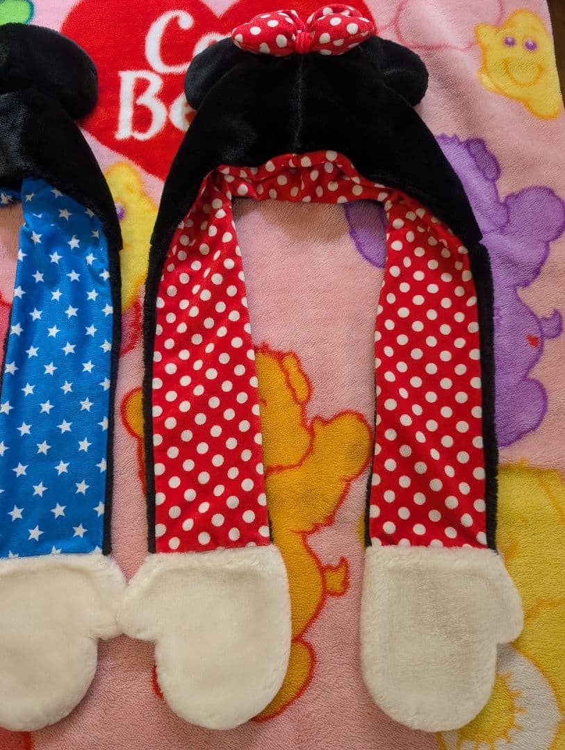 ディズニー　ミニー　ミッキー　マフラーキャップ ファンキャップ　キッズサイズ