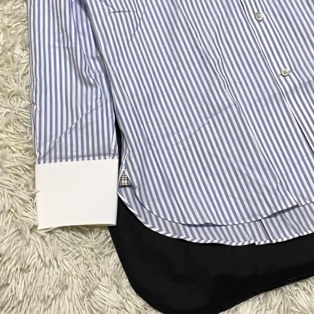 【未使用•タグ付✨】バーバリーブラックレーベル クレリックシャツ ストライプ L