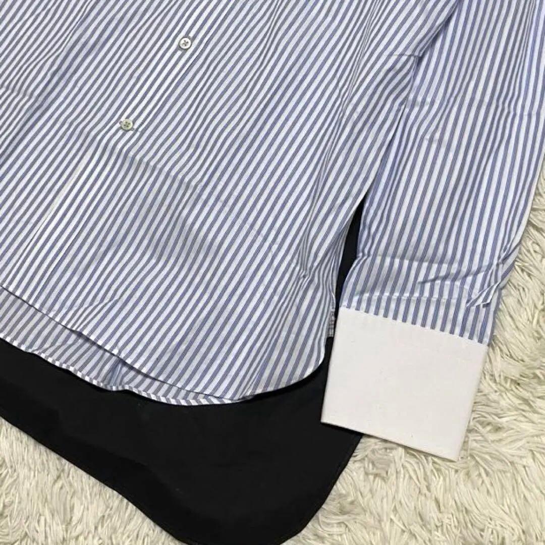 【未使用•タグ付✨】バーバリーブラックレーベル クレリックシャツ ストライプ L