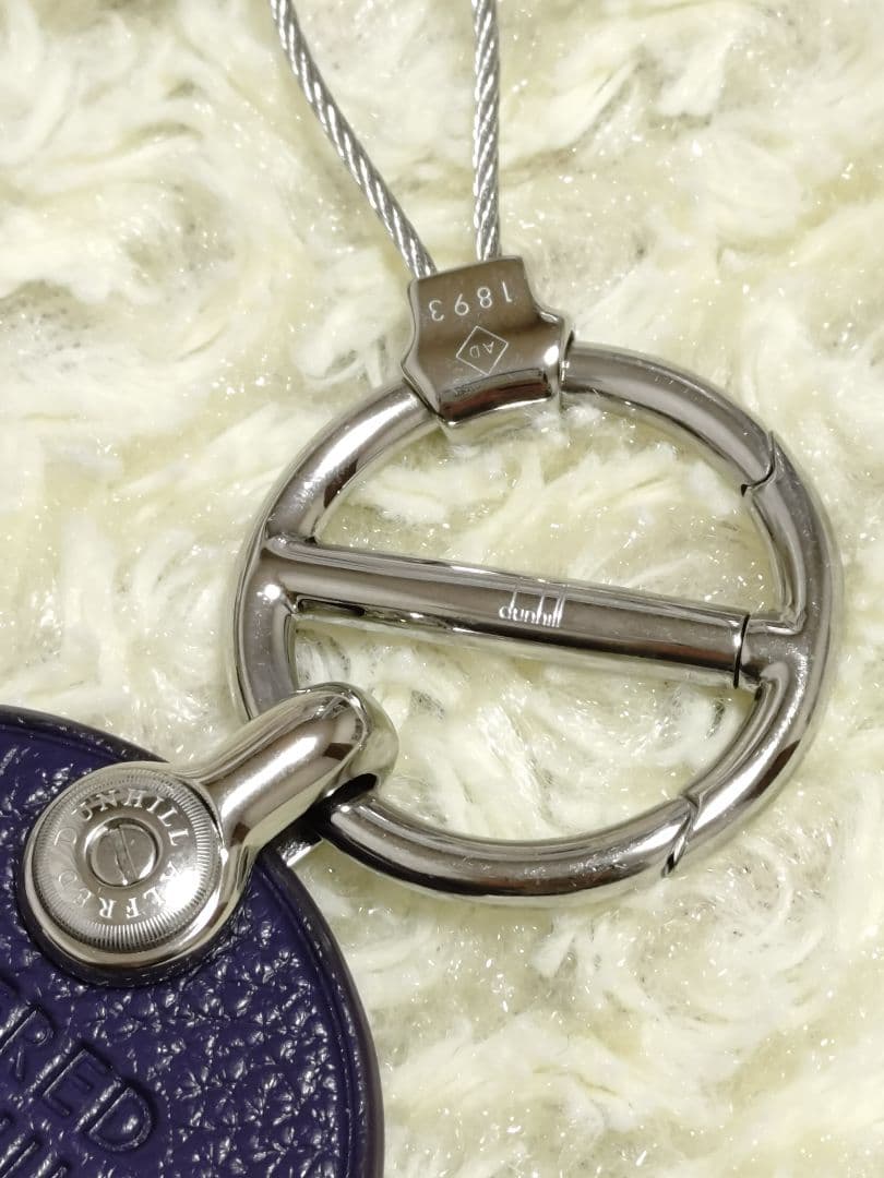 新品　DUNHILL ロゴ レザー キーホルダー イタリア製