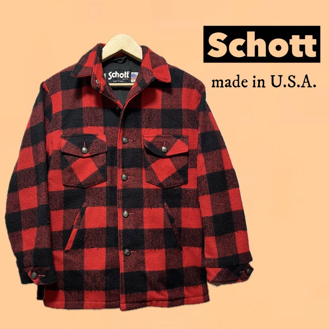 Schott ショット バッファローチェック ウールジャケット USA製