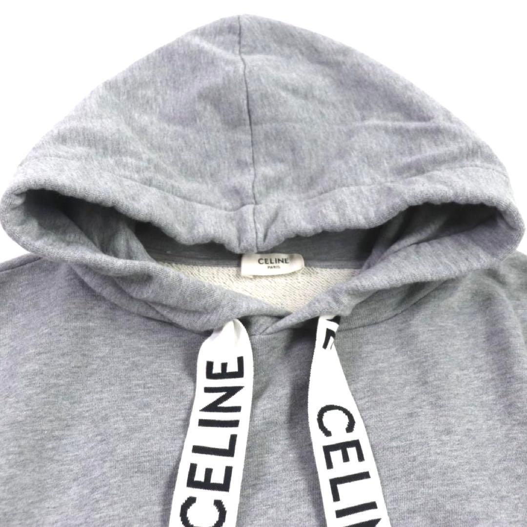 CELINE ルーズ フーディー / コットンフリース　メンズパーカー　グレー