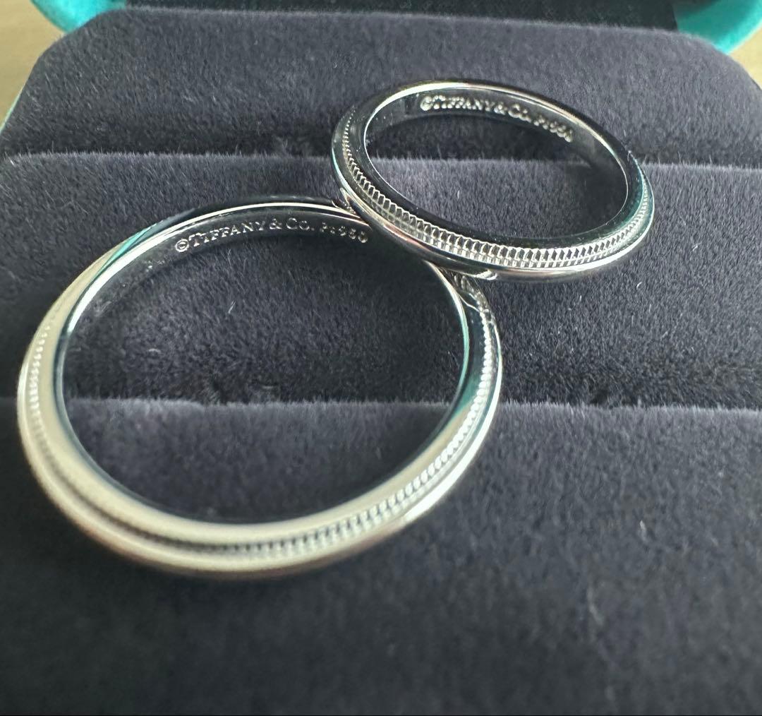 【私的刻印あり】【未使用】ティファニー　ミルグレイン（2mm）6号、15号