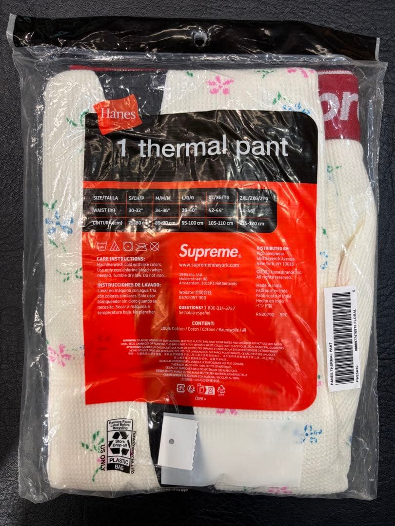 【完全未開封】supreme Hanes Bones Thermal Pant