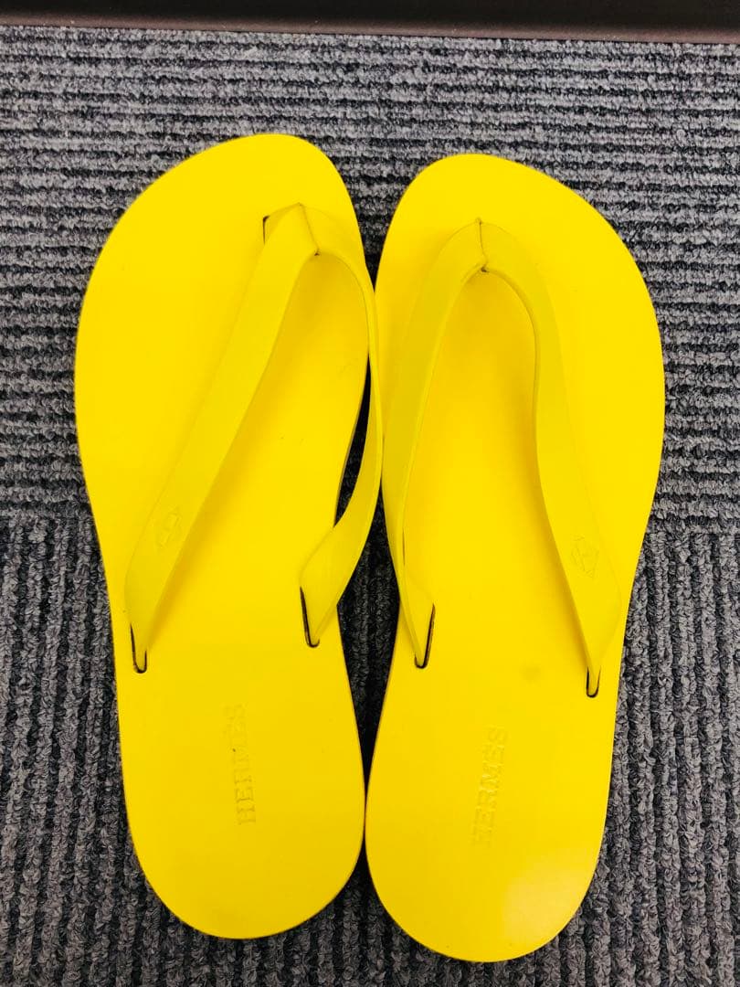 HERMES エルメス レザービーチサンダル 黄色