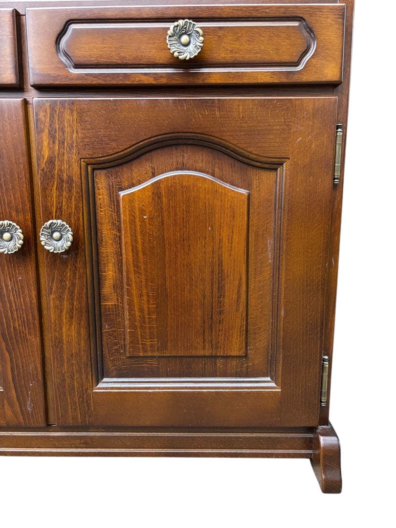 オールドカリモク ビンテージ 木製 キャビネット コロニアル 飾り棚 ブラウン