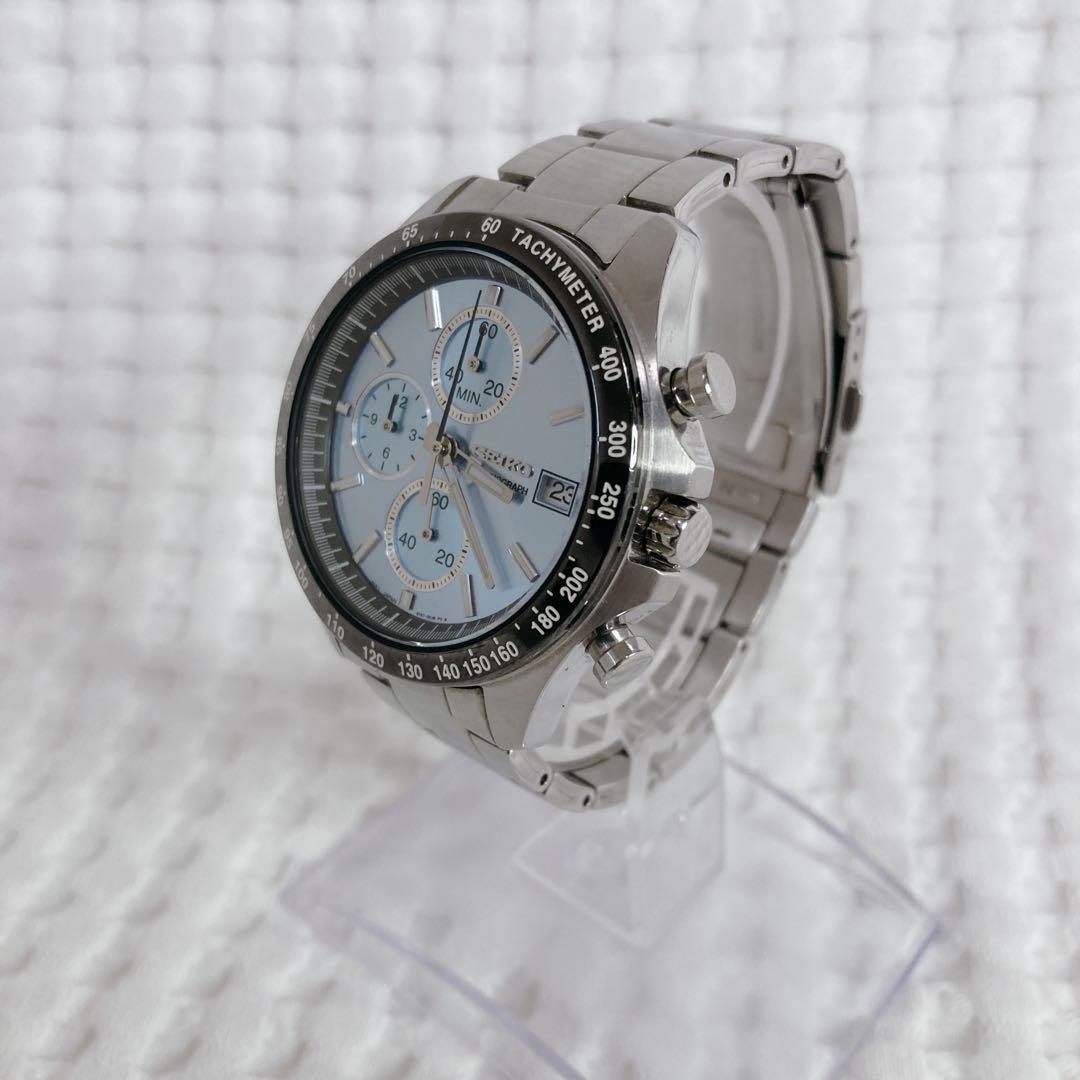 【ヨホホホ!! 】SEICO8T67腕時計クロノグラフ アイスブルー