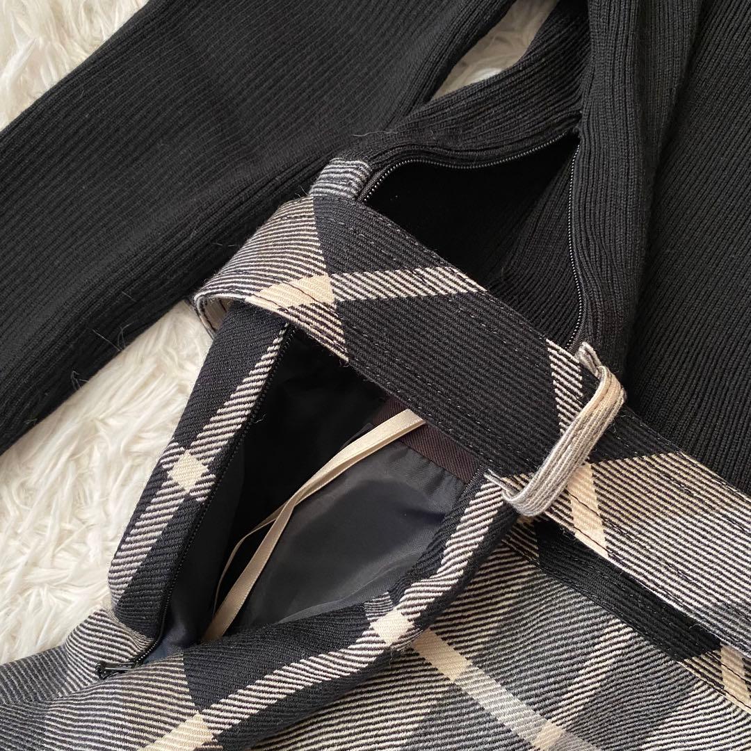 ノリコ バーバリーブルーレーベル ドッキングワンピース ニット