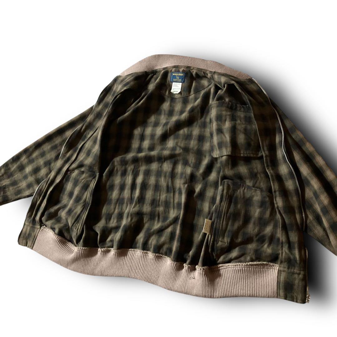 ウールリッチWoolrichチェックブルゾンボンバージャケットCBOYブラウンM