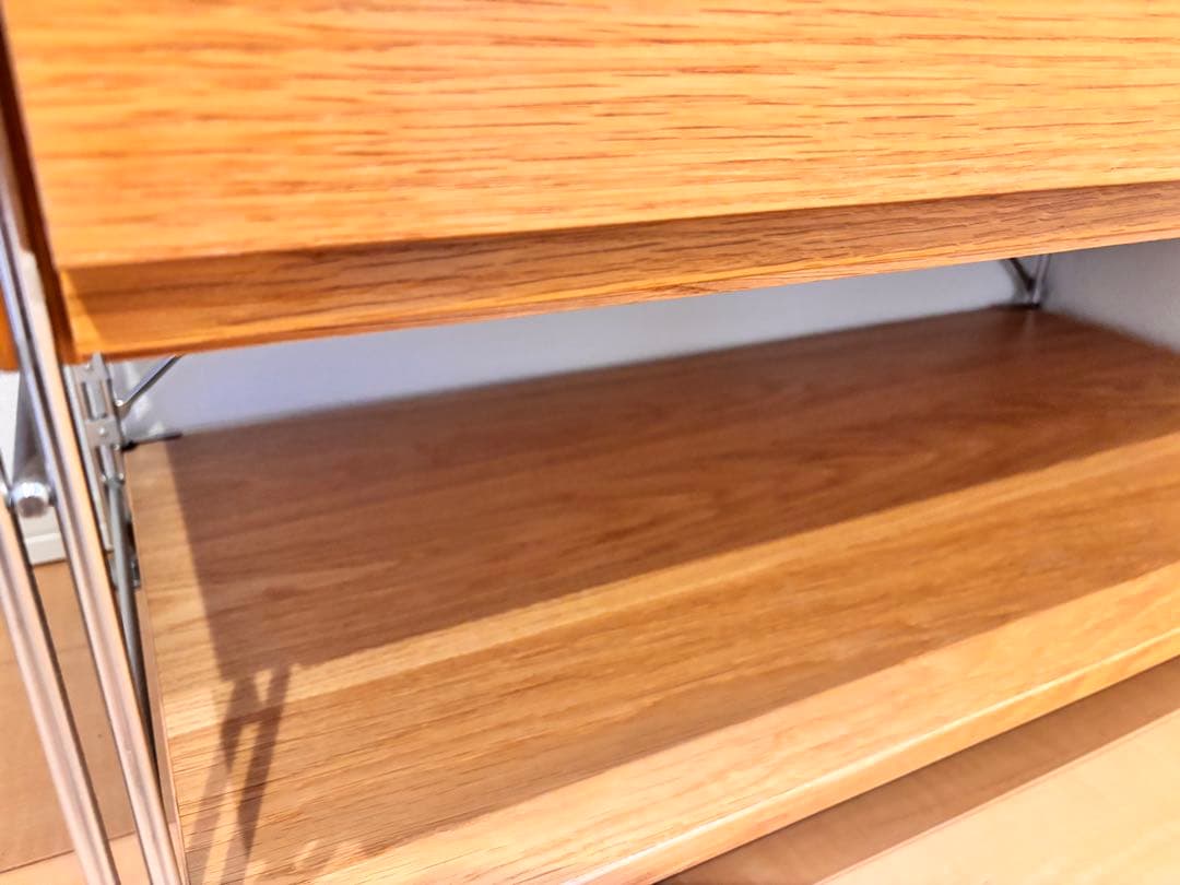 【直接引き取り可】無印良品 スチールユニットシェルフ オーク材 引出し2段付