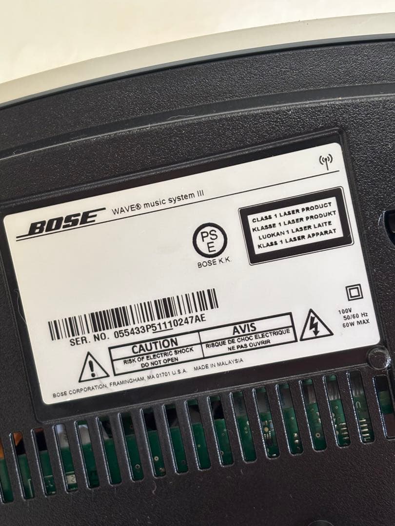 Bose WaveMusicSystemIII 完動品 純正リモコン　台座付き