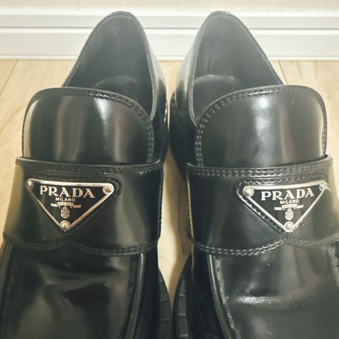 美品　プラダ　ローファー　革靴　サイズ38 1/2