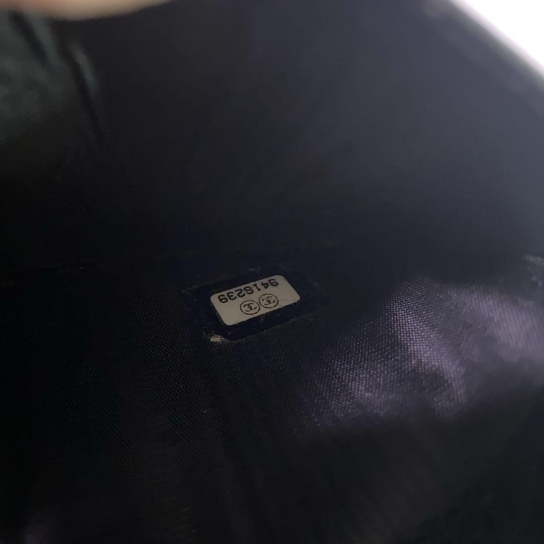 CHANEL ブラック レザー 長財布　ココボタン　シャネル