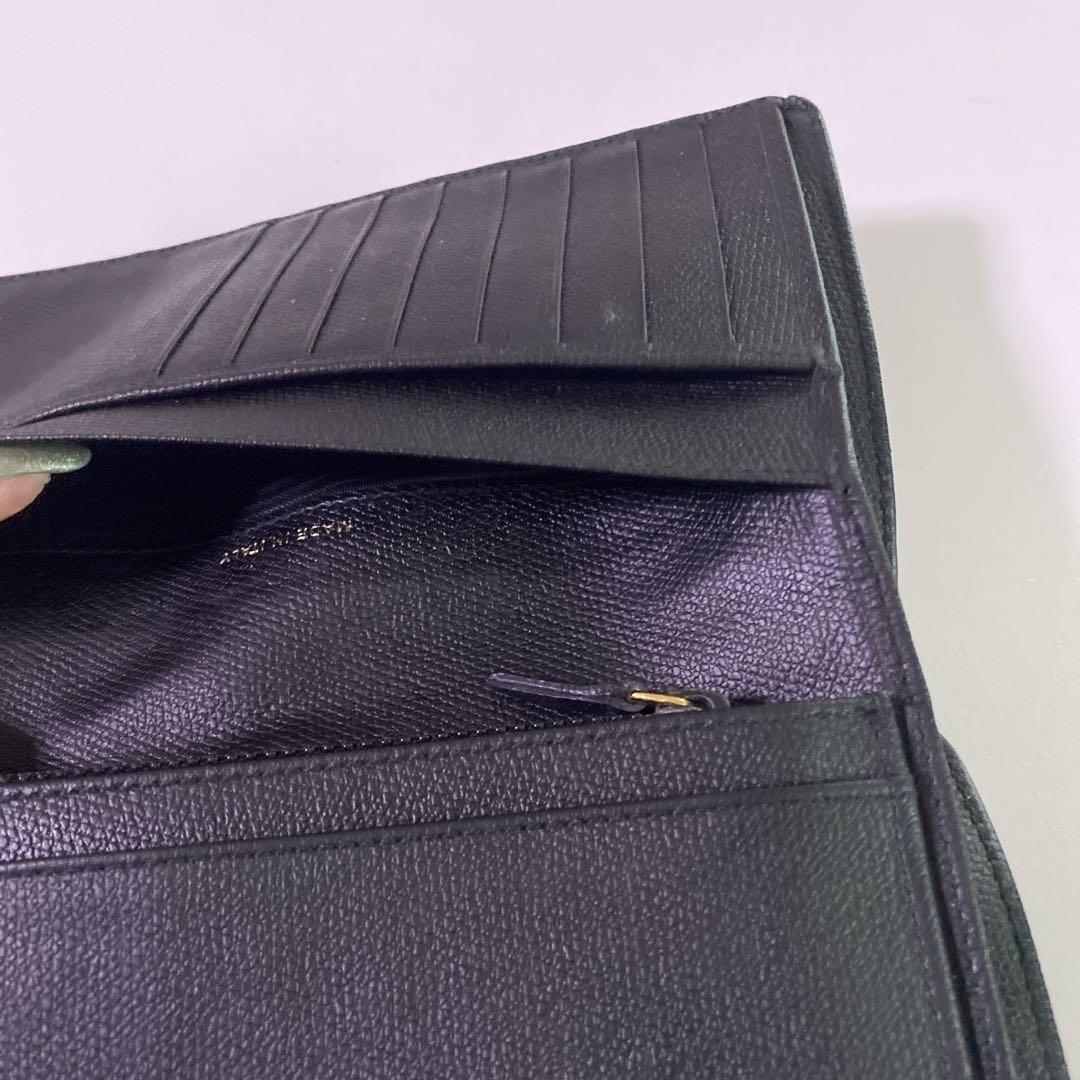 CHANEL ブラック レザー 長財布　ココボタン　シャネル