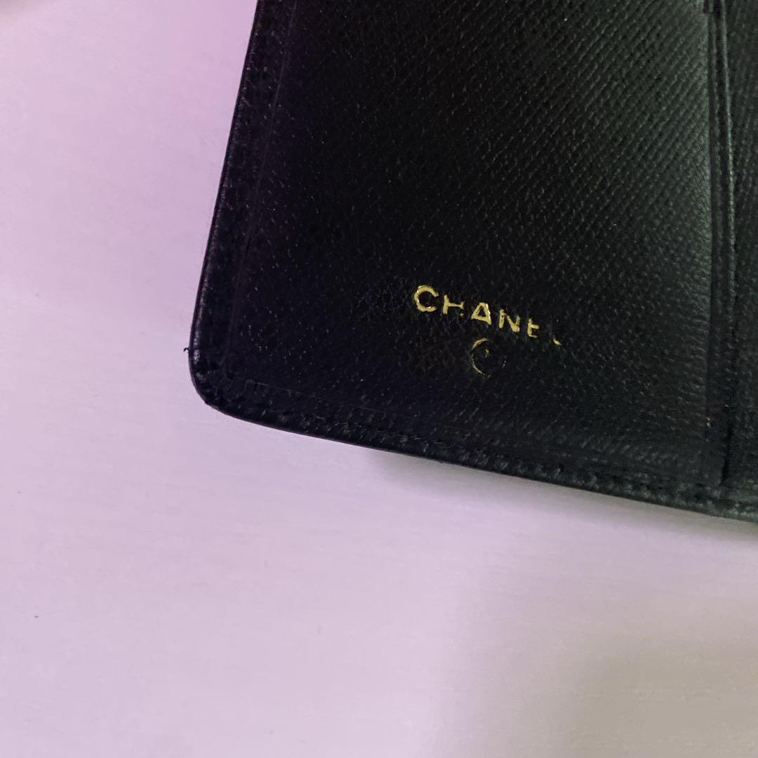 CHANEL ブラック レザー 長財布　ココボタン　シャネル