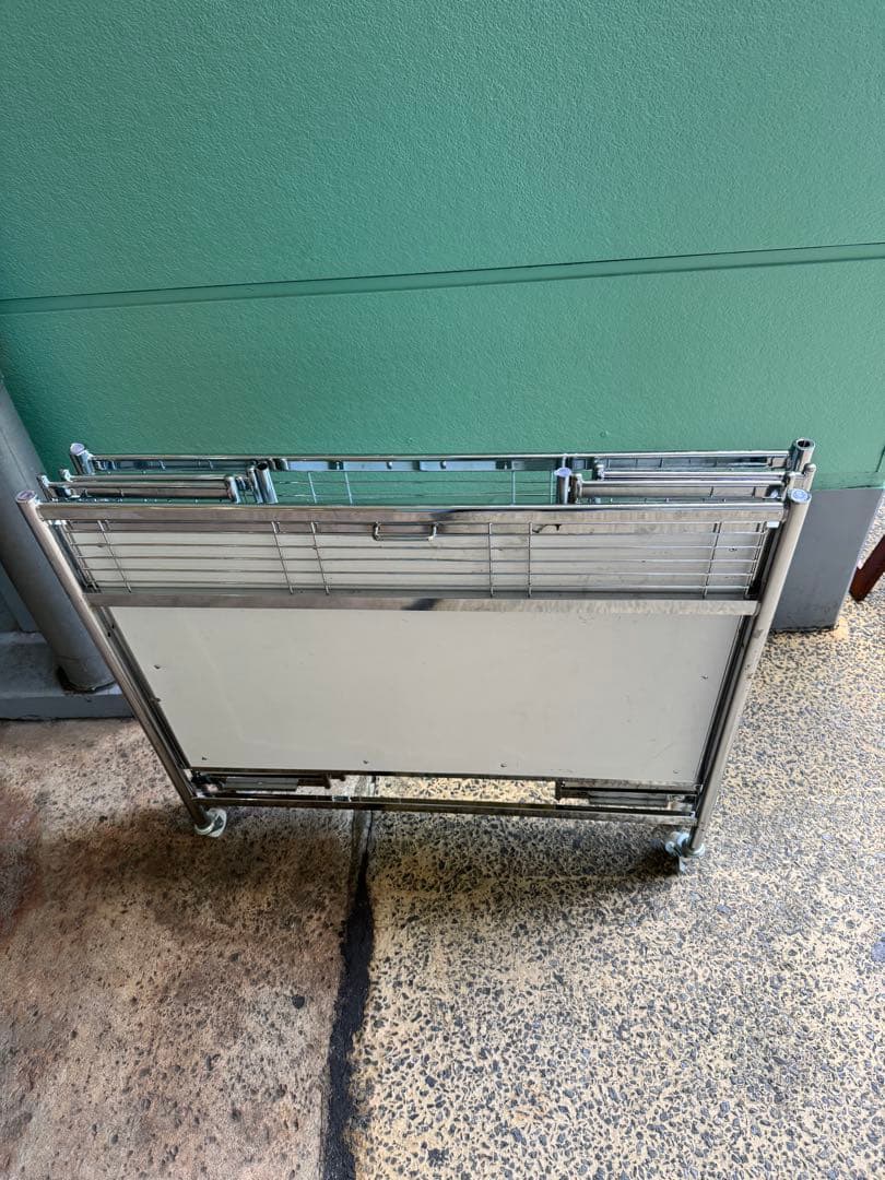 中折れ式ワゴン アイボリー W900　店舗用品　陳列什器　セールワゴン