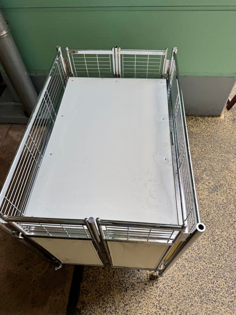 中折れ式ワゴン アイボリー W900　店舗用品　陳列什器　セールワゴン