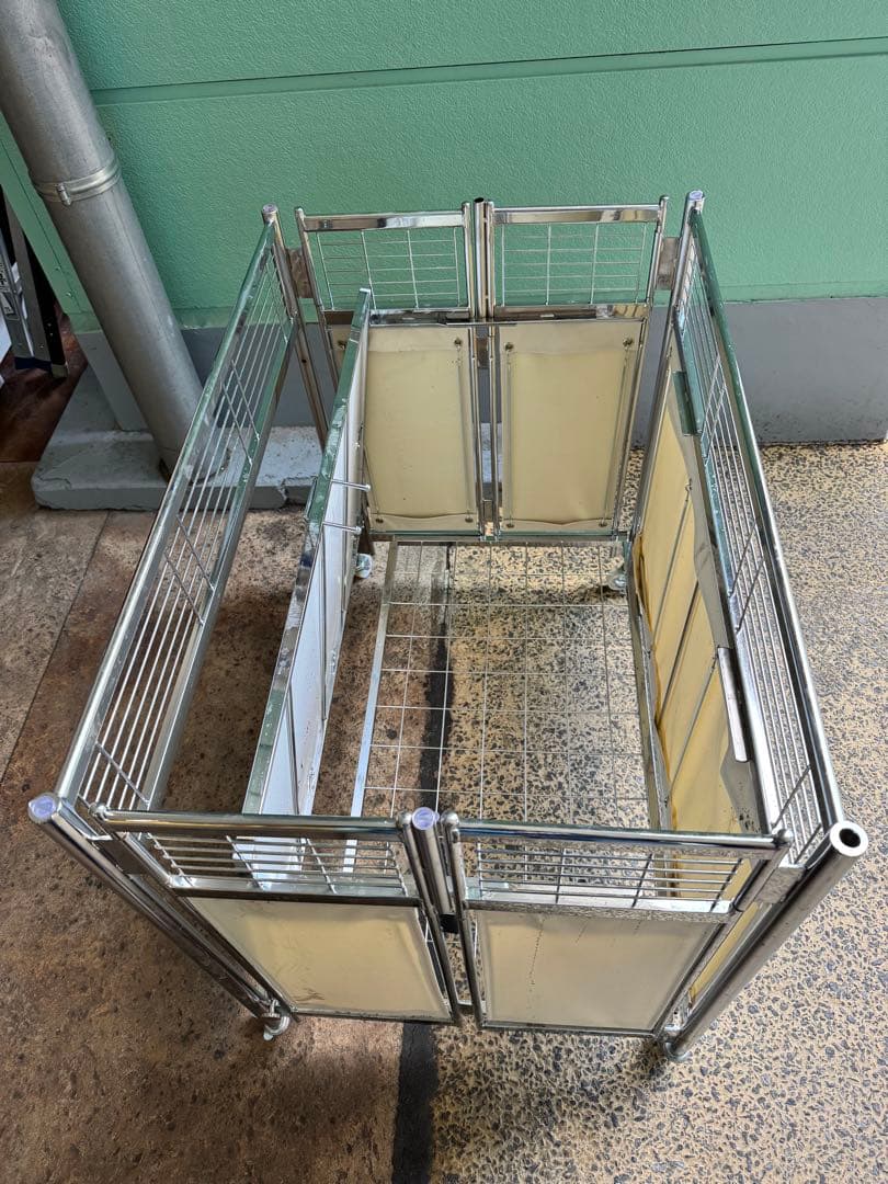 中折れ式ワゴン アイボリー W900　店舗用品　陳列什器　セールワゴン