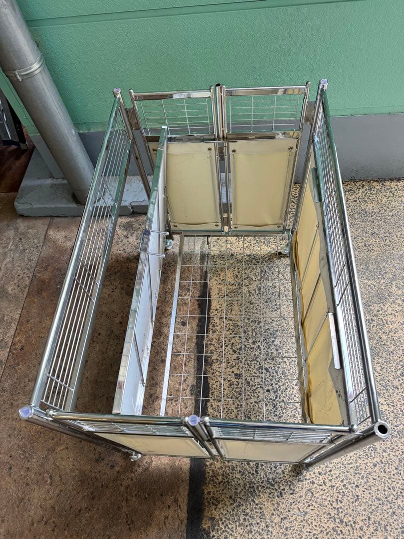 中折れ式ワゴン アイボリー W900　店舗用品　陳列什器　セールワゴン