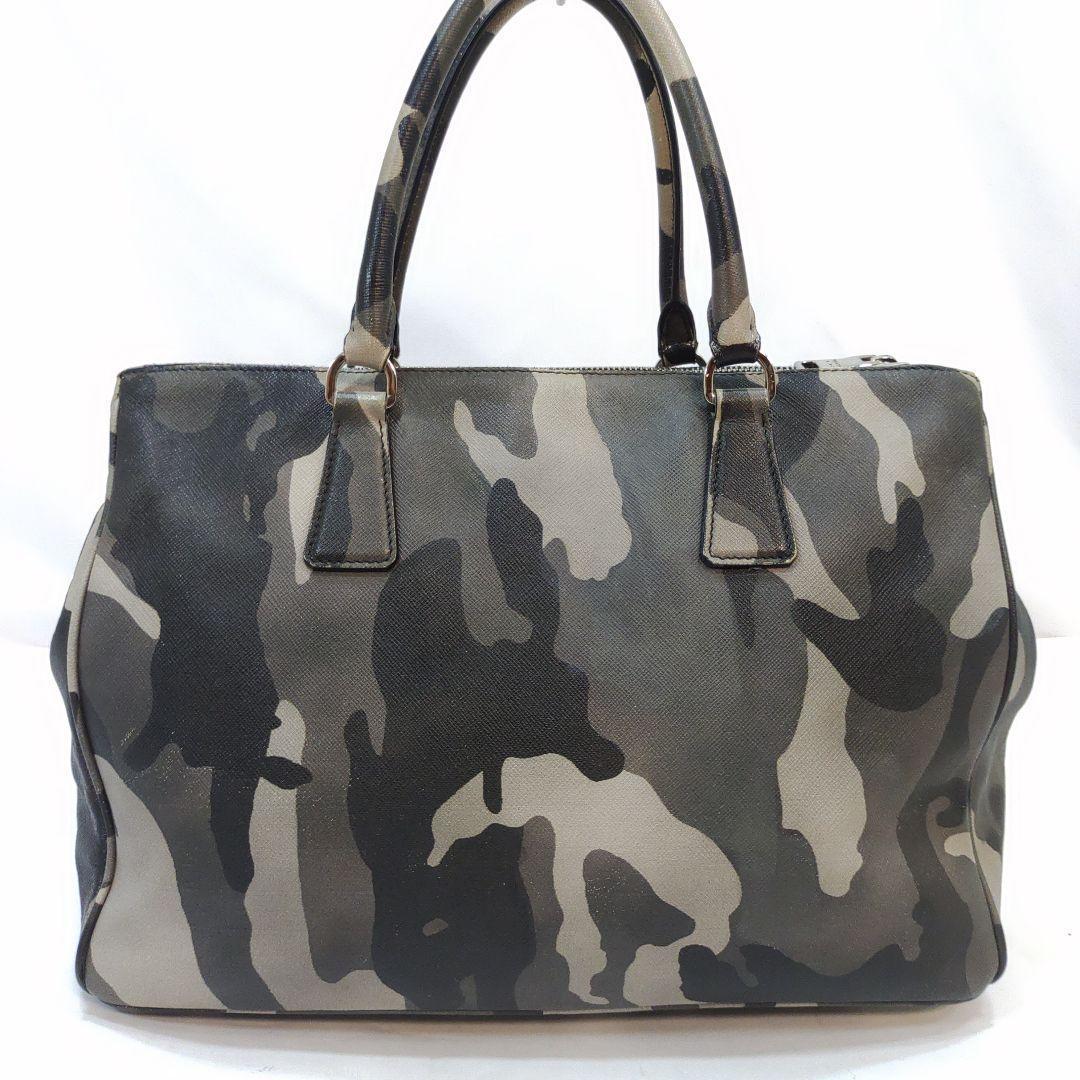 プラダ ガレリア トートバッグ 2way ショルダー レザー A4可 カモフラ