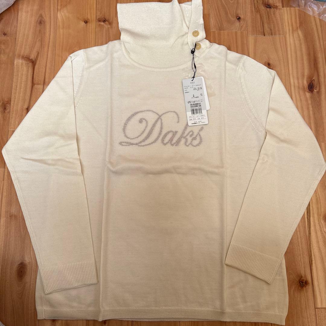 新品未使用　タグ付き　Daks ハイネックニットセータ　ホワイト　サイズ44