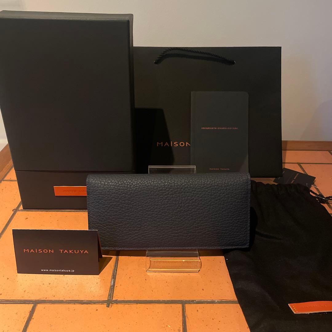 【正規品 新品】メゾンタクヤ 2つ折り長財布 TT2 WALLET ネイビー