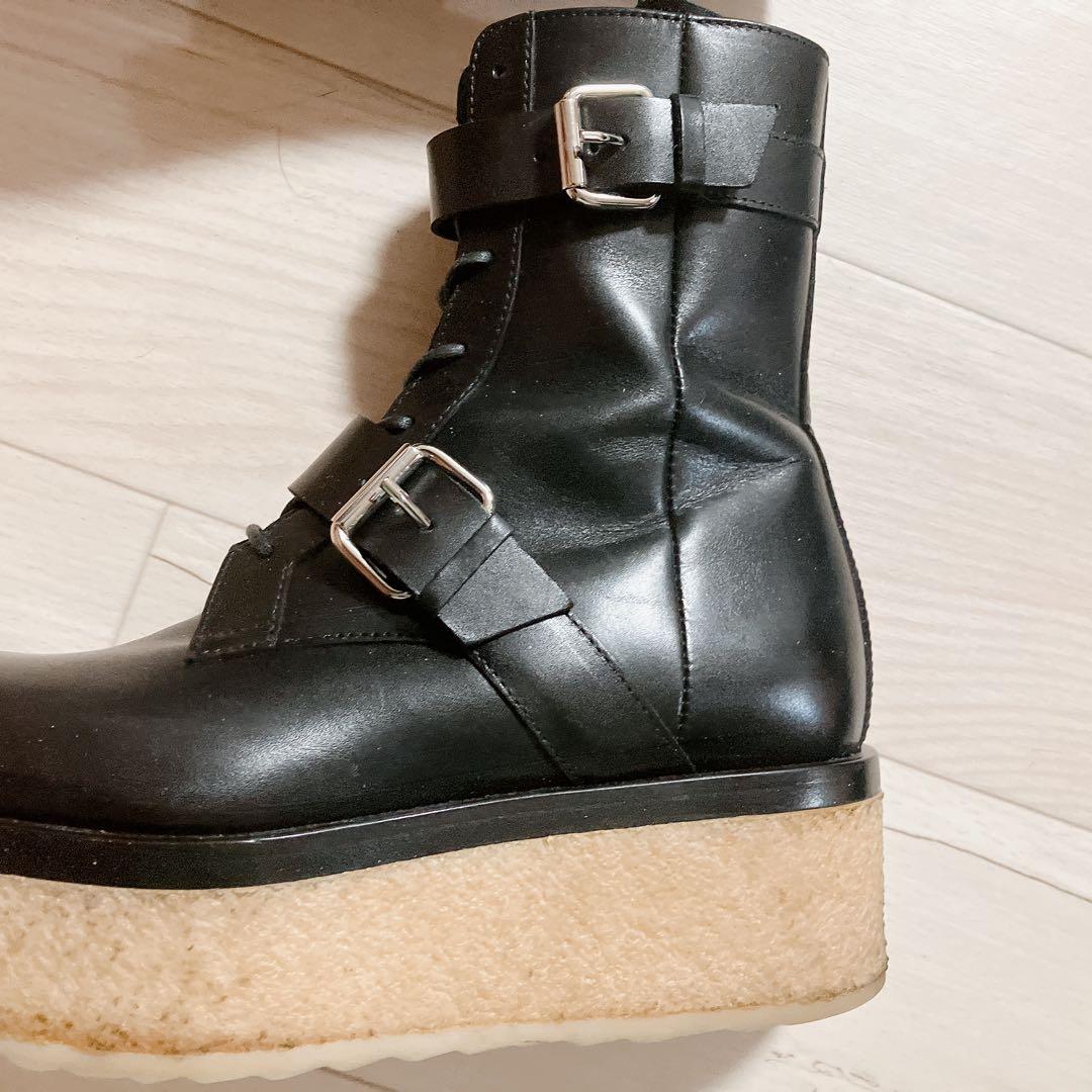 ピエール アルディ　VALENTINA ブーツ　レザー　ブラック　厚底　37