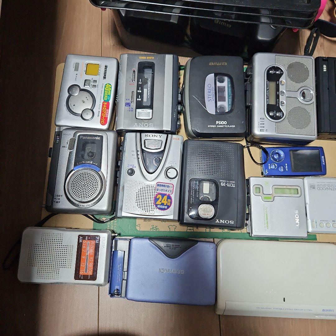 CDプレーヤーラジカセカセットテープウォークマン、MD プレーヤー全てジャンク品