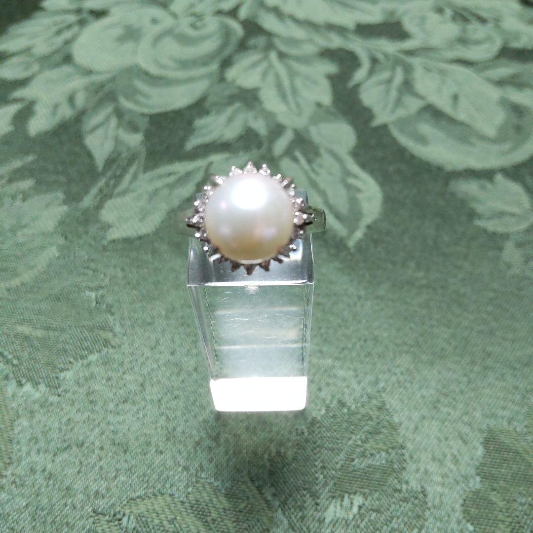 pt900-本真珠9.5㍉玉リング