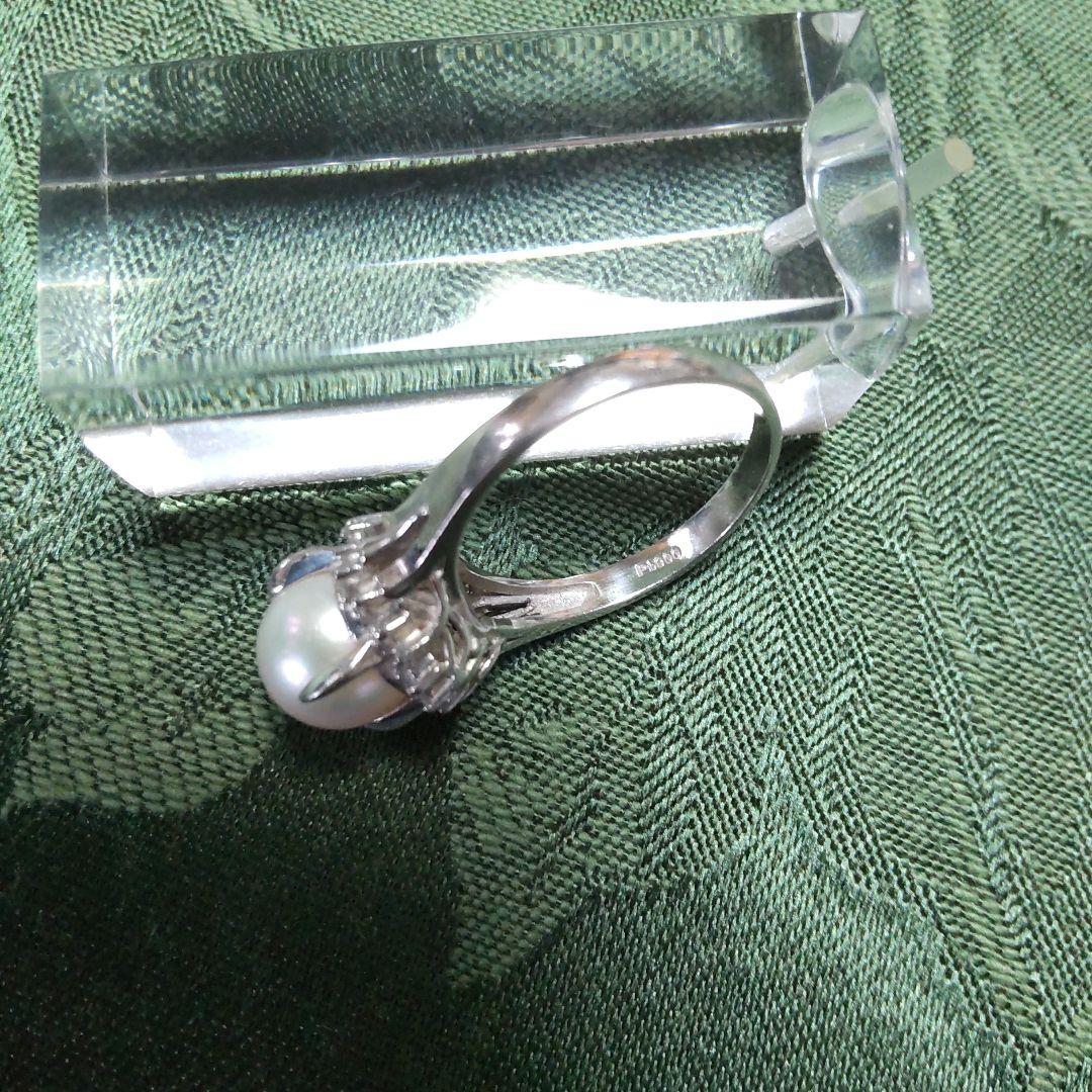 pt900-本真珠9.5㍉玉リング
