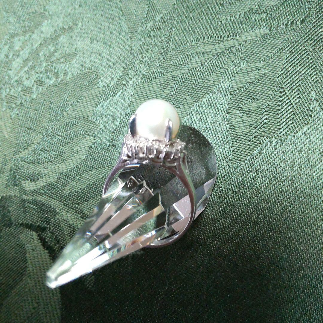 pt900-本真珠9.5㍉玉リング