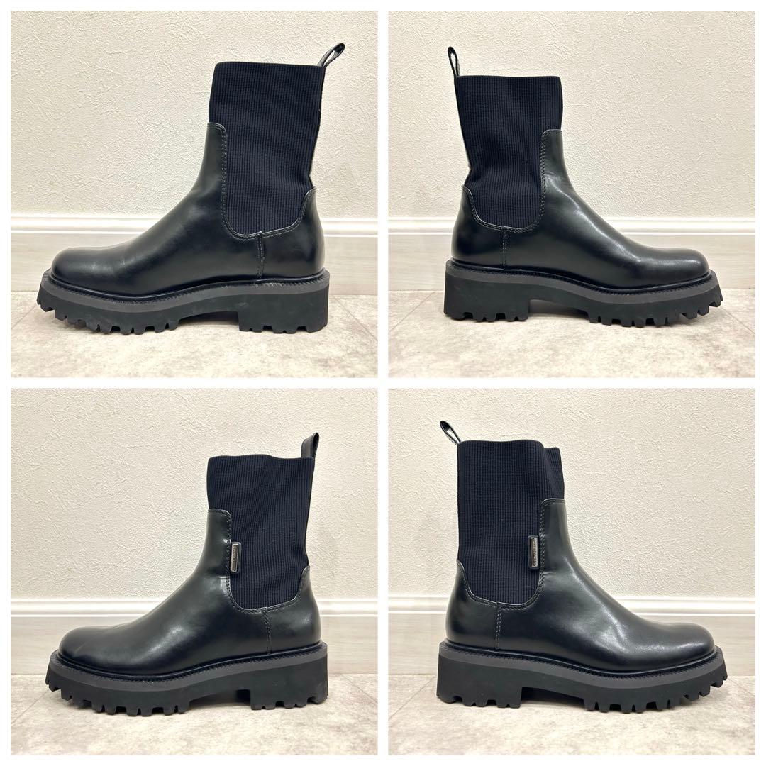 CHARLES&KEITHニットソックス リッジッドソールチェルシーブーツ 36