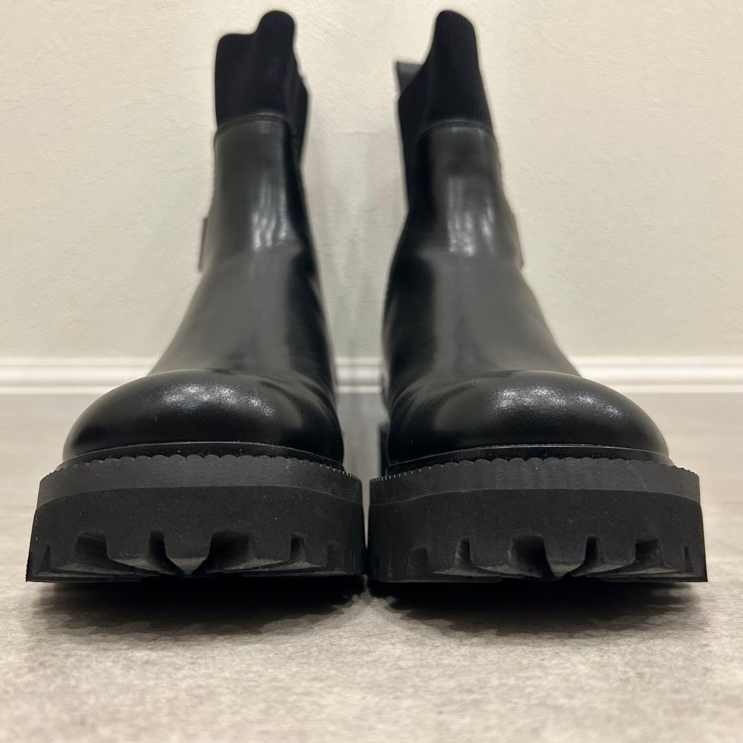 CHARLES&KEITHニットソックス リッジッドソールチェルシーブーツ 36