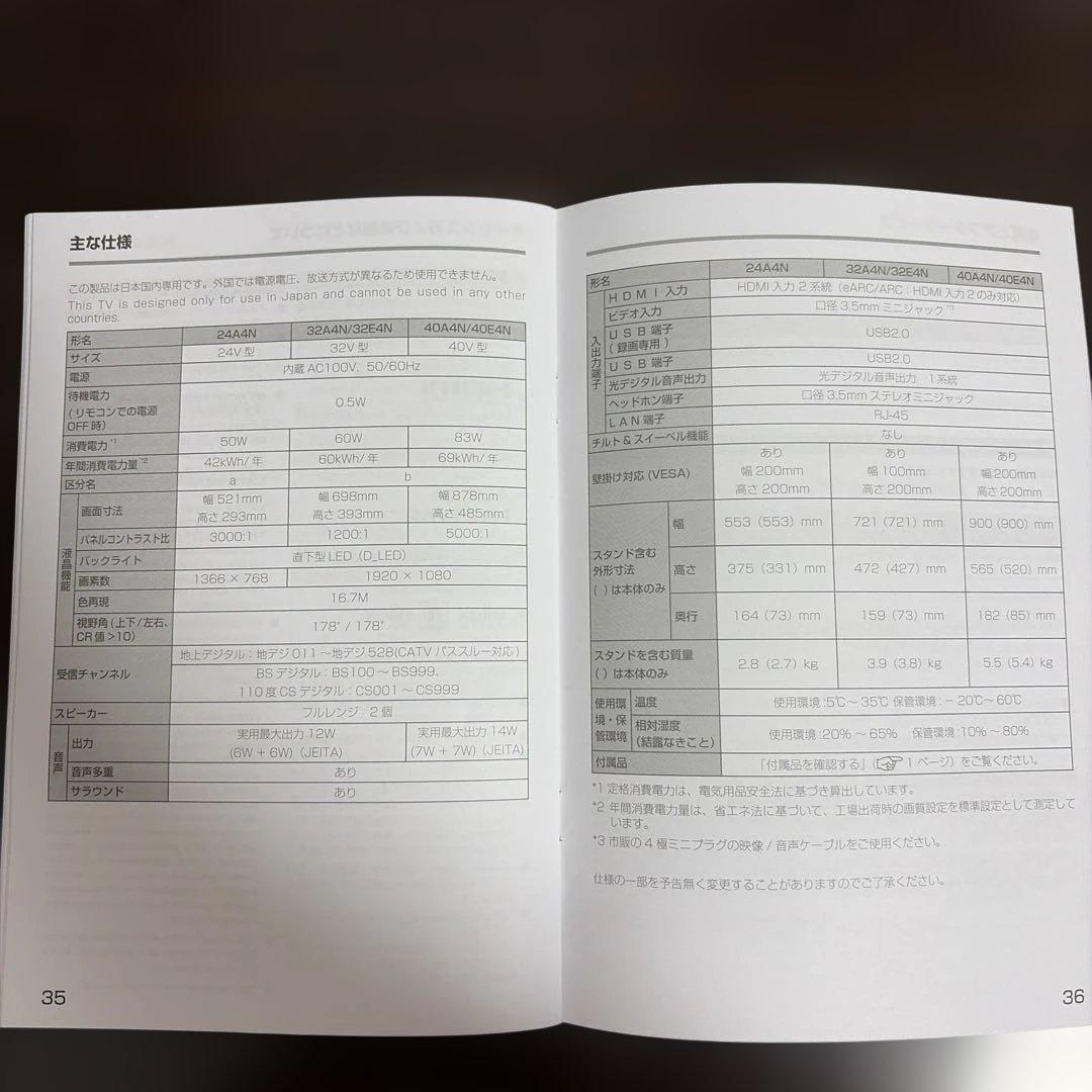 【専用です】Hisense ハイビジョン液晶テレビ　24型　24A4N 本体