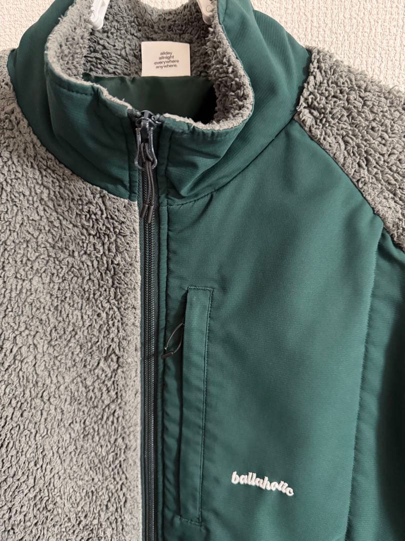 ballaholic フリースジャケット グレー/グリーン
