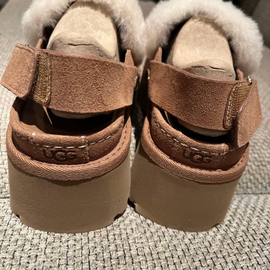 UGG スエードファーサボサンダル ブラウン