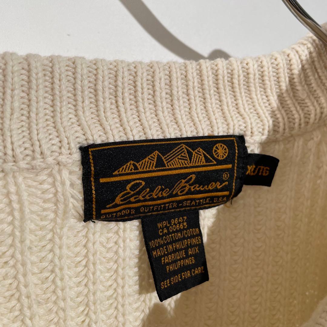 80s eddie bauer コットンニット　黒タグ　XL