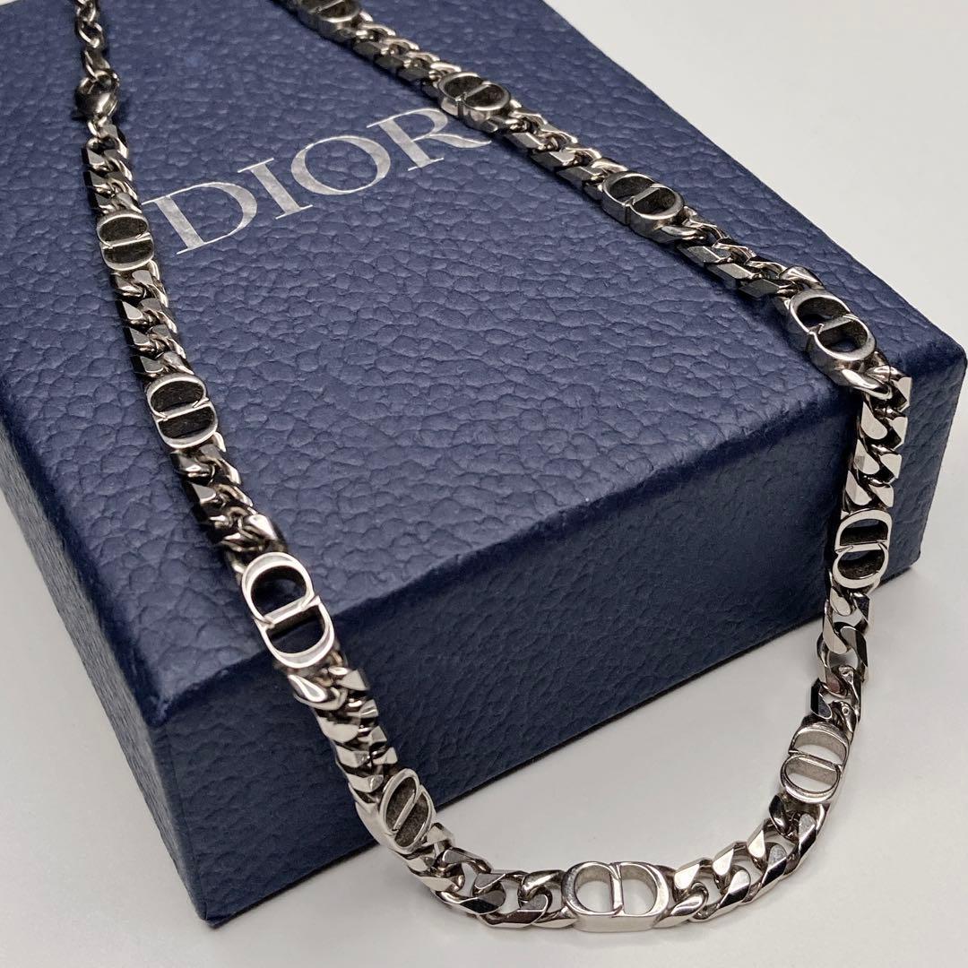 【美品】 ディオール Dior シルバー ネックレス 喜平 アイコン CD
