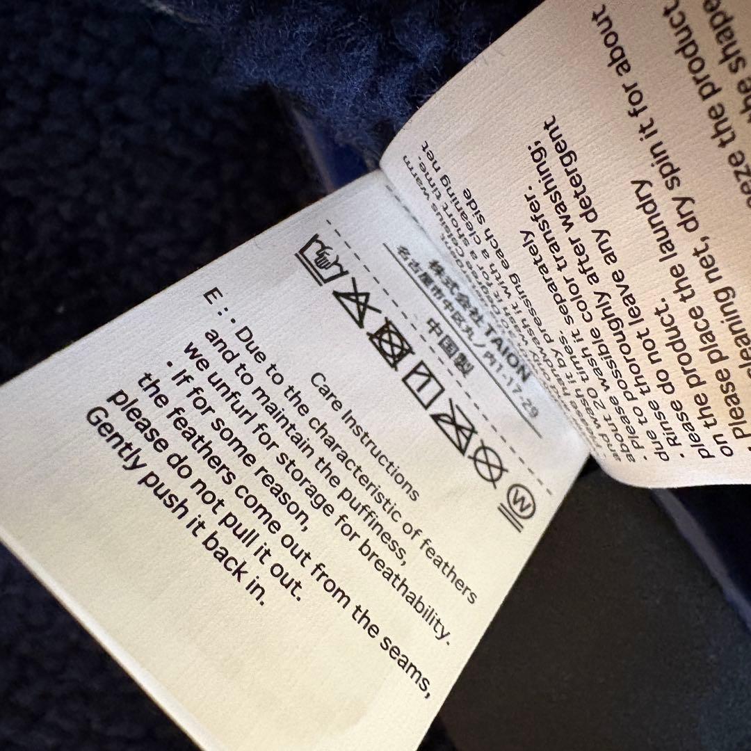 美品⭐︎お値下げ【TAION】ノーリーズ別注ボア×ダウンフードコート　ネイビー