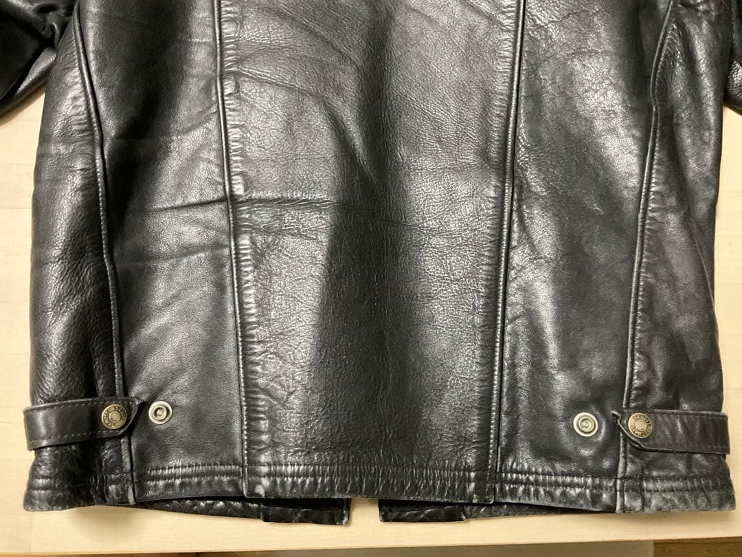 Schott ブラックレザーシングルライダースジャケット