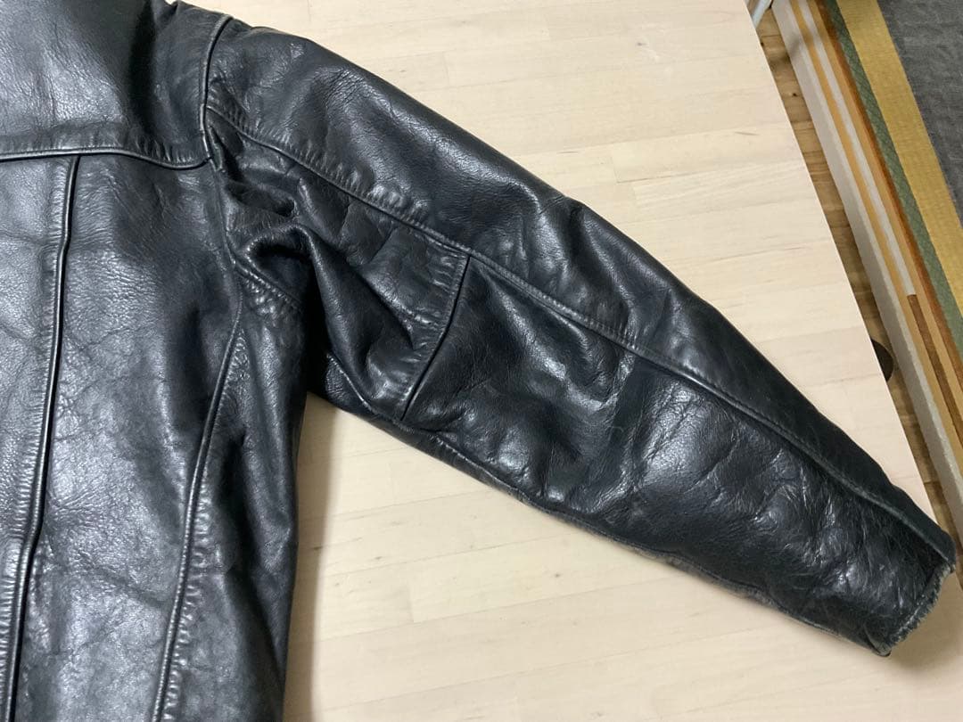 Schott ブラックレザーシングルライダースジャケット