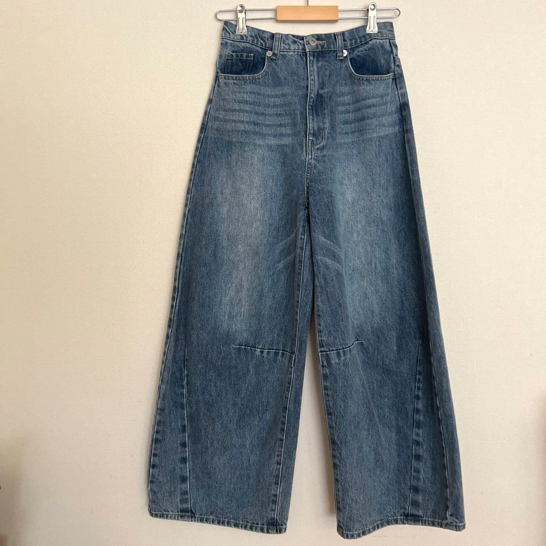 みゆきん⭐︎ 新品未使用⭐︎CYNICAL コクーンデニムパンツ　ブルー