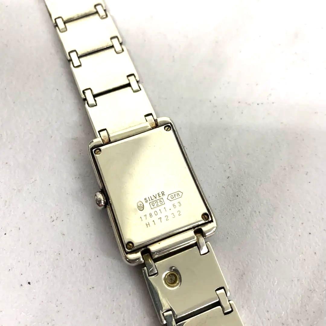 +【希少】テクノスクォーツ腕時計　シルバー925銀無垢　ワンポイントダイヤ