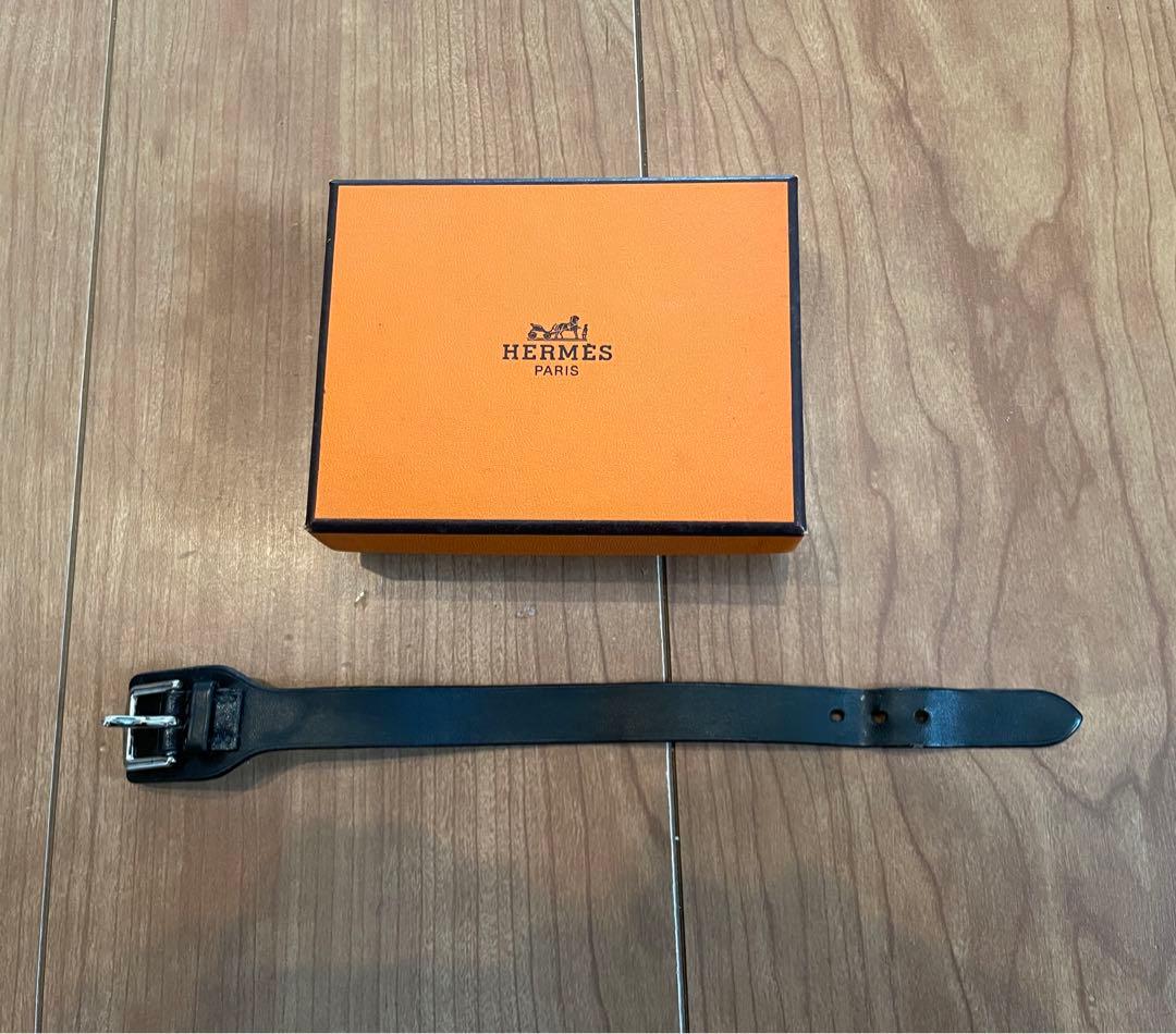 即買OK 激レア エルメス HERMES レザー ブレス ブラック