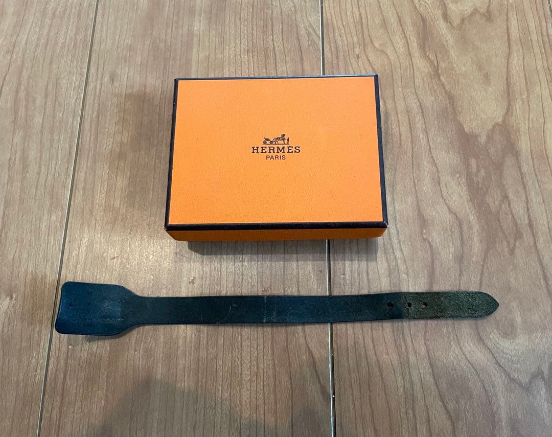 即買OK 激レア エルメス HERMES レザー ブレス ブラック