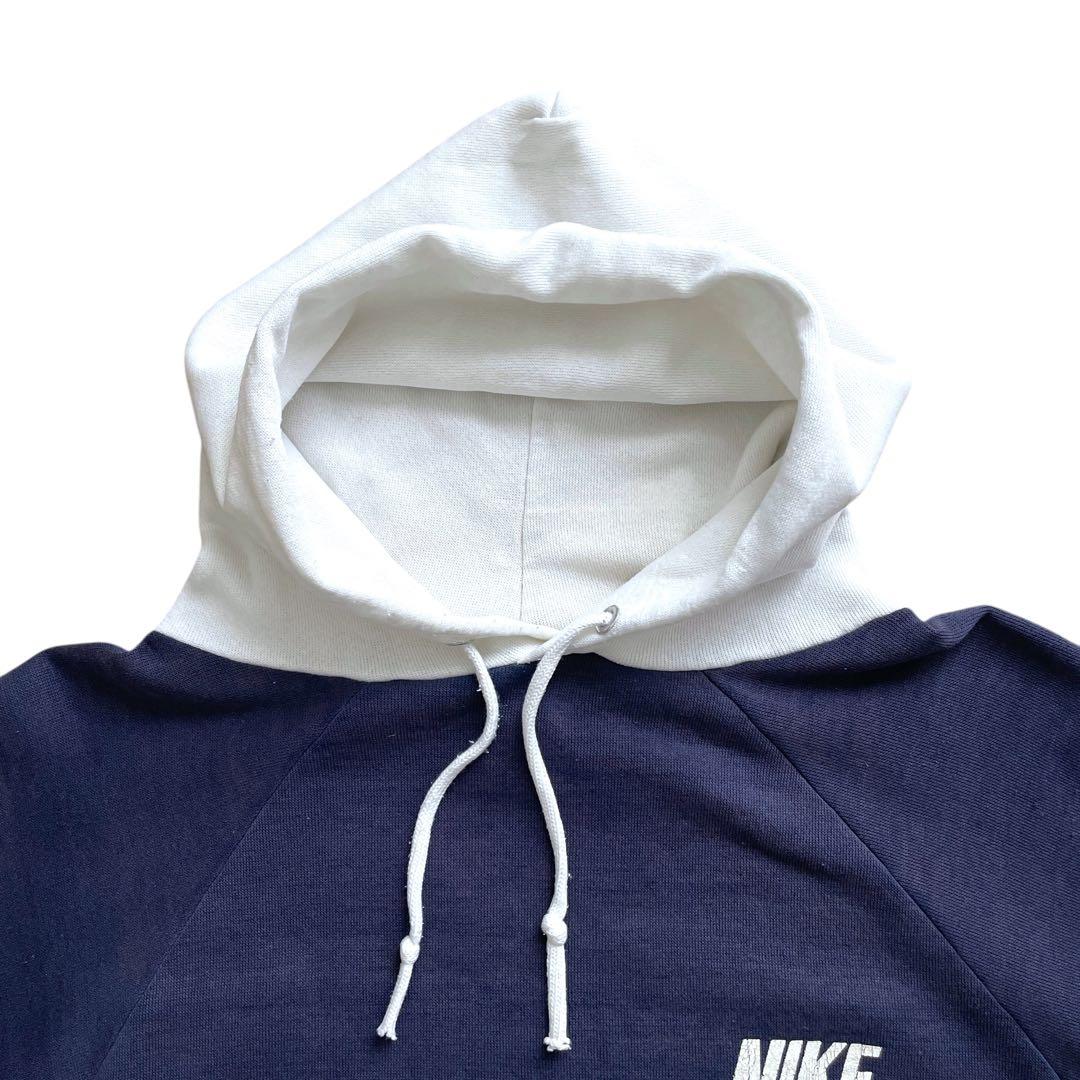 美品 雰囲気抜群 70s ヴィンテージ NIKE 茄子紺 ツートン パーカー L