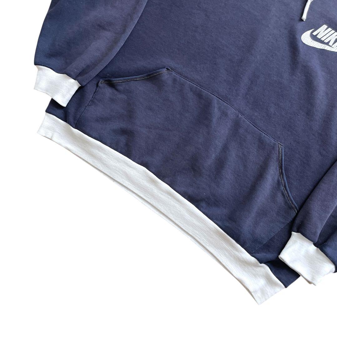 美品 雰囲気抜群 70s ヴィンテージ NIKE 茄子紺 ツートン パーカー L