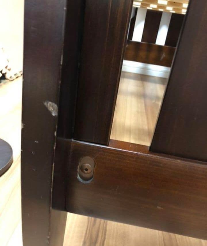 みなさま専用　ダークブラウン木製ベビーベッド